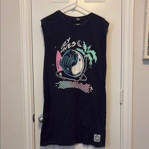 Black Graphic Sleeveless Dress